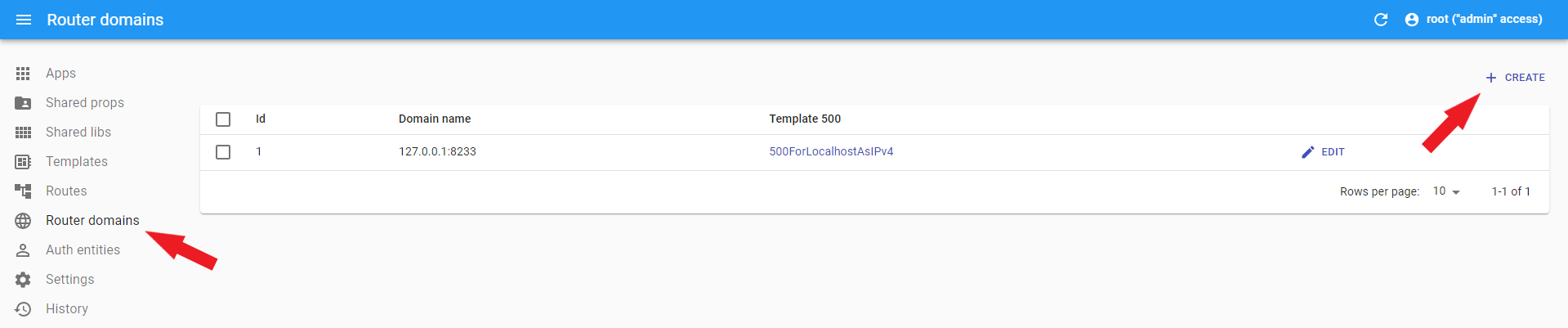 ILC registry domains menu